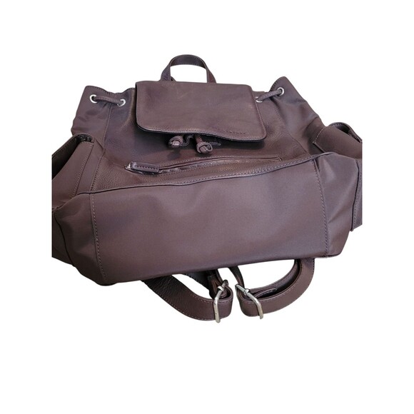 Fossil Soft Leather Backpack Brown Travel Bag Flap Front Read Description - Picture 5 of 10